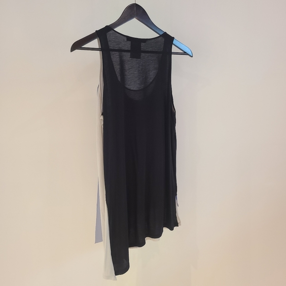 BCBGMaxAzria Women's Mesh Trim Draped Layered Tank Top - Picture 3 of 5